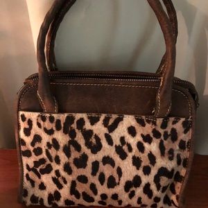 COPY - Italian leather leopard print handbag